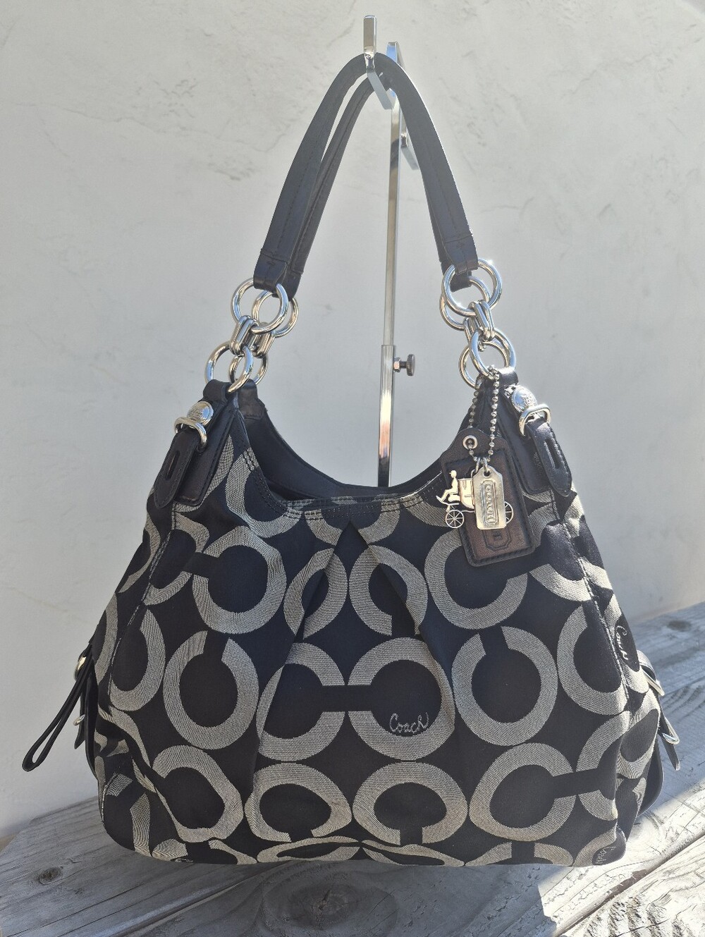 Coach Vintage Madison Op Art Maggie Shoulder Bag - Picture 2 of 16